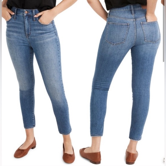 Madewell Curvy Skinny Roadtripper cropped jeans. High rise. Blue medium wash 31P - Picture 2 of 12